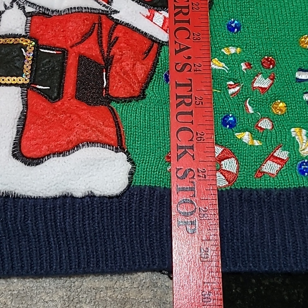 JOLLY SWEATERS EMBROIDERED UNICORN GOLD SEQUINS RHINESTONES CANDY CHRIST… - Picture 13 of 15